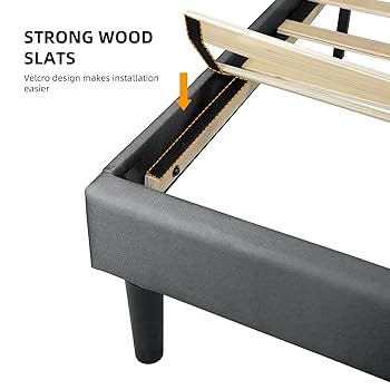 Amazon.com: Resenkos Queen Size Platform Bed Frame, Linen
